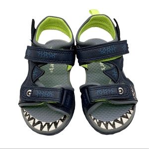New Carter’s Boys Blue Light Up Shark Sandals Toddler 5